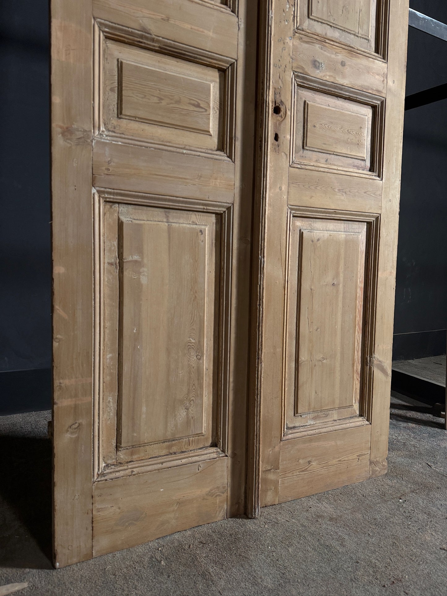 Antique 3 Panel Solid Double Doors - 40x97 - N615