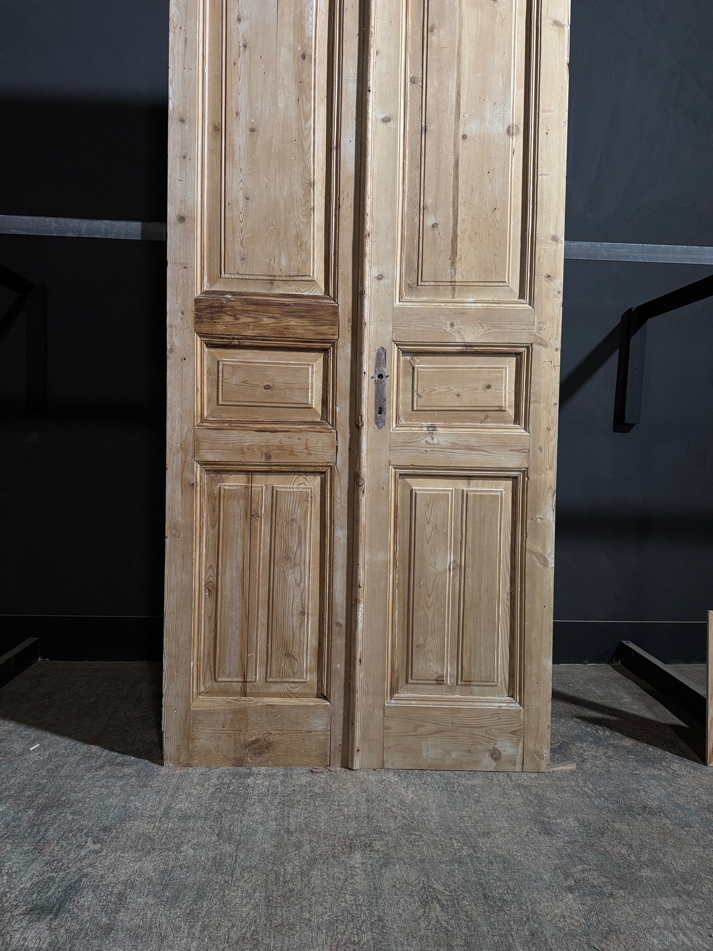 Antique 3 Panel Solid Double Doors - 43.5x105 - N243