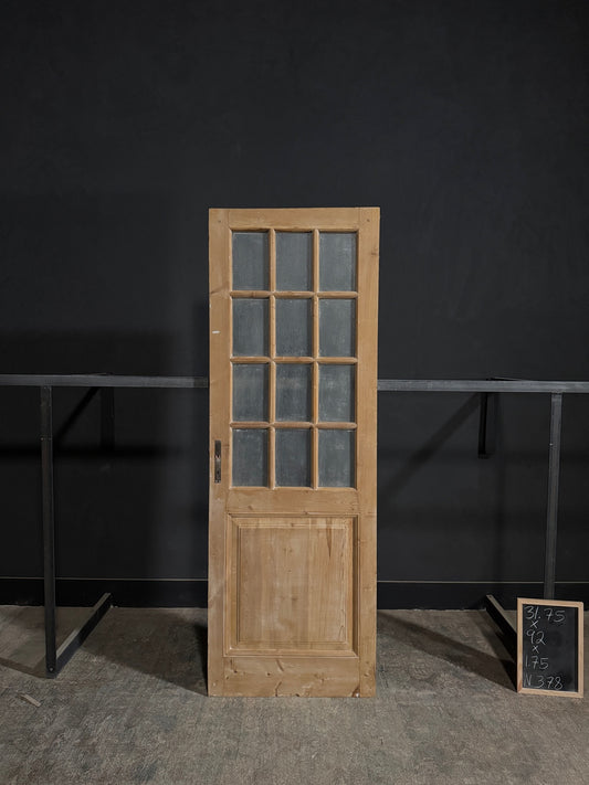 Antique Obscured Glass 12 Lite Single Door - 31.75x92 - N378