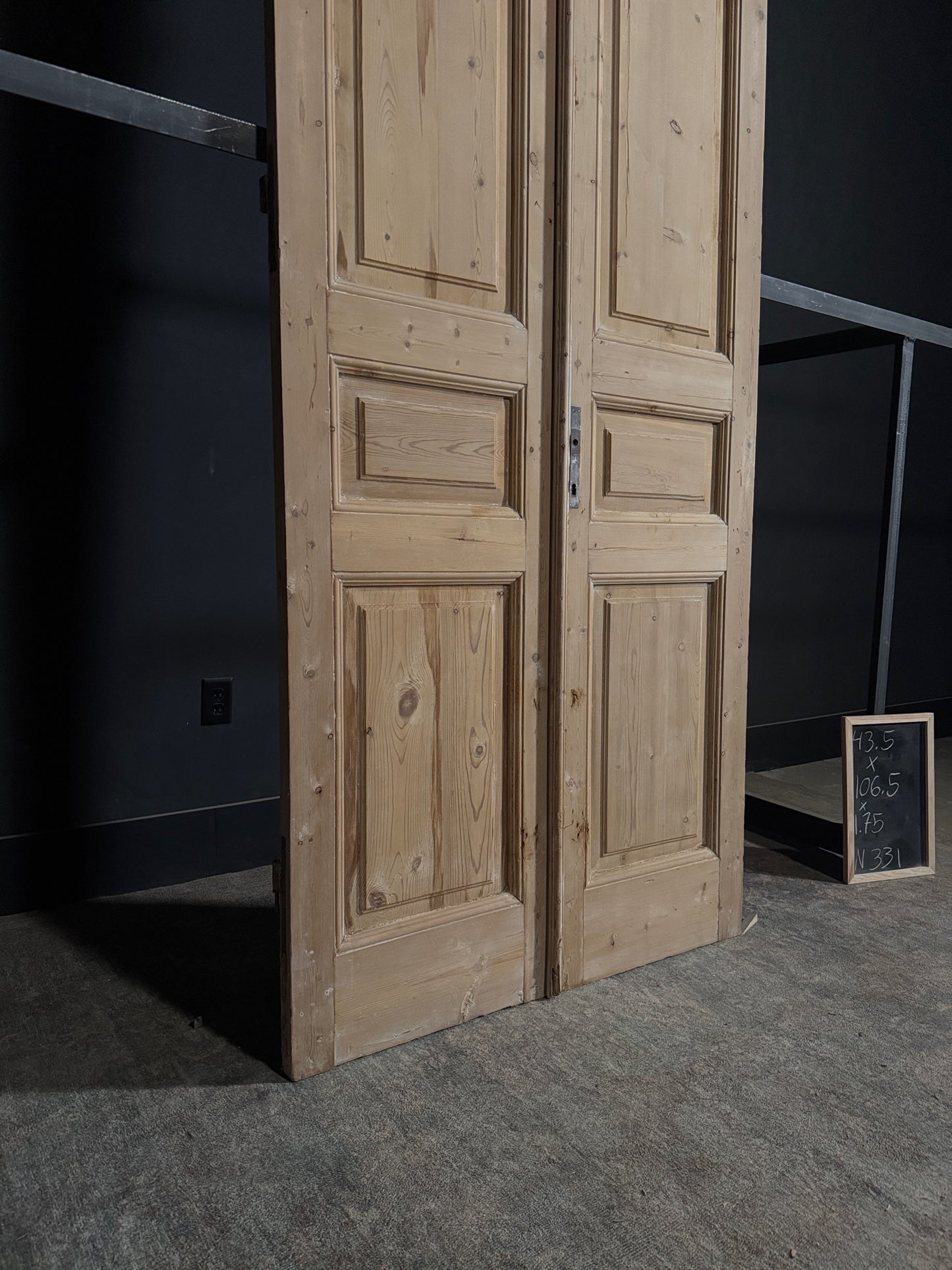 Antique 3 Panel Solid Double Doors - 43.5x106.5 - N331