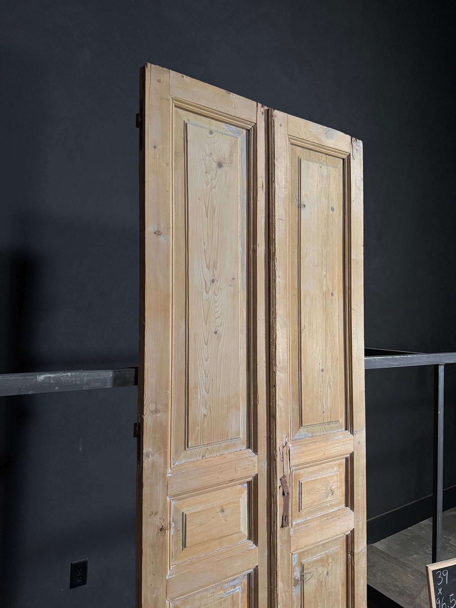Antique 3 Panel Solid Double Doors - 39x96.5 - N127