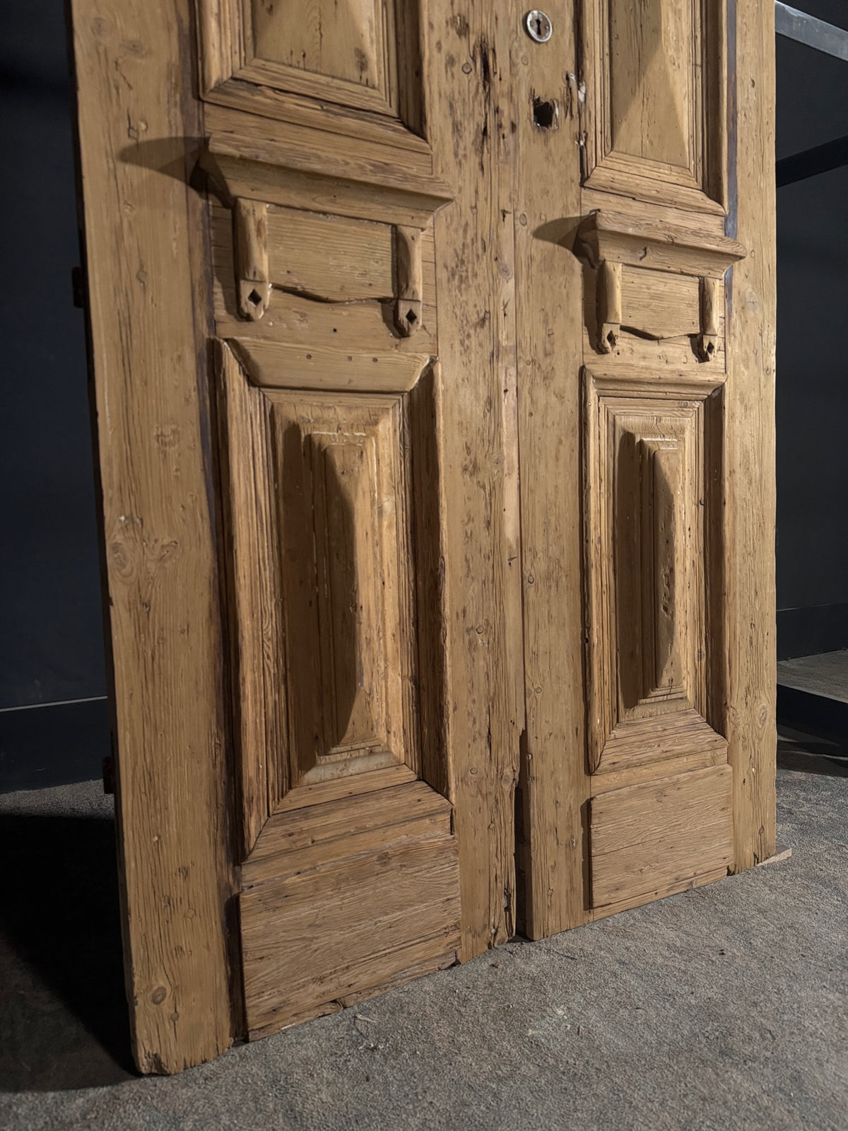 Antique 3 Panel Solid Double Doors - 43.25x90.25 - N543