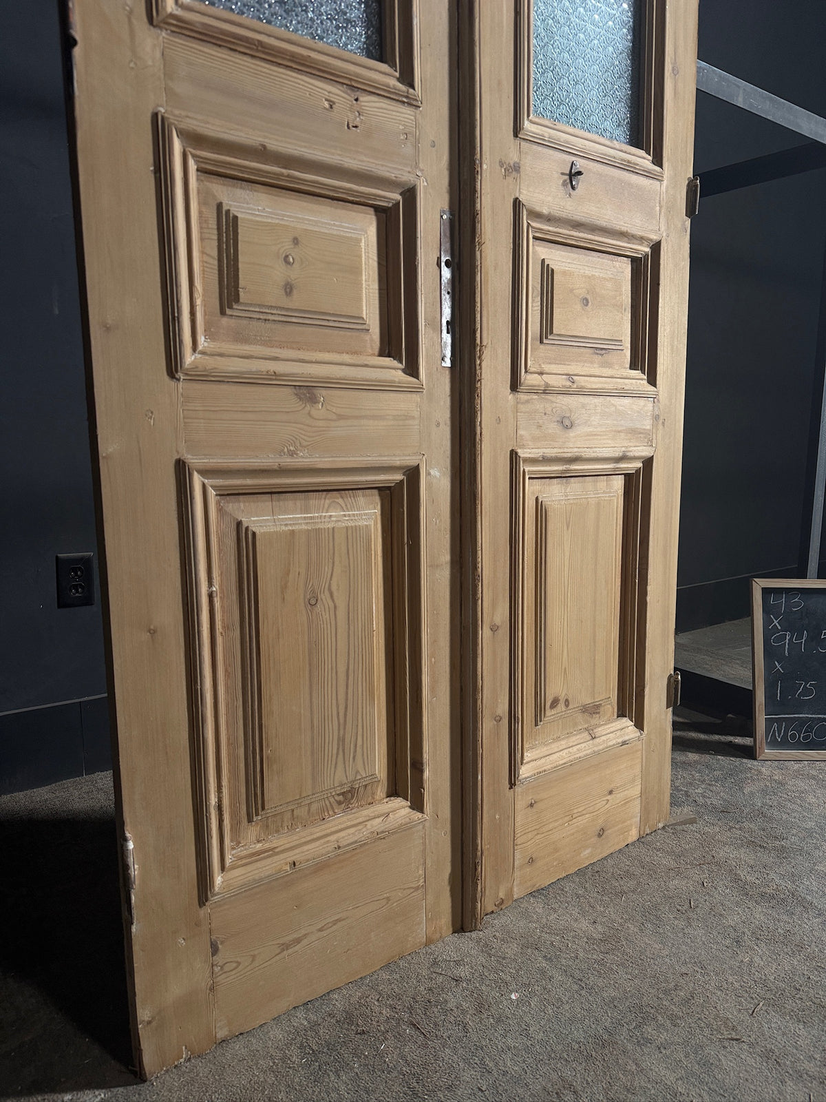 Antique Obscured Glass 1 Lite French Doors - 43x94.5 - N660