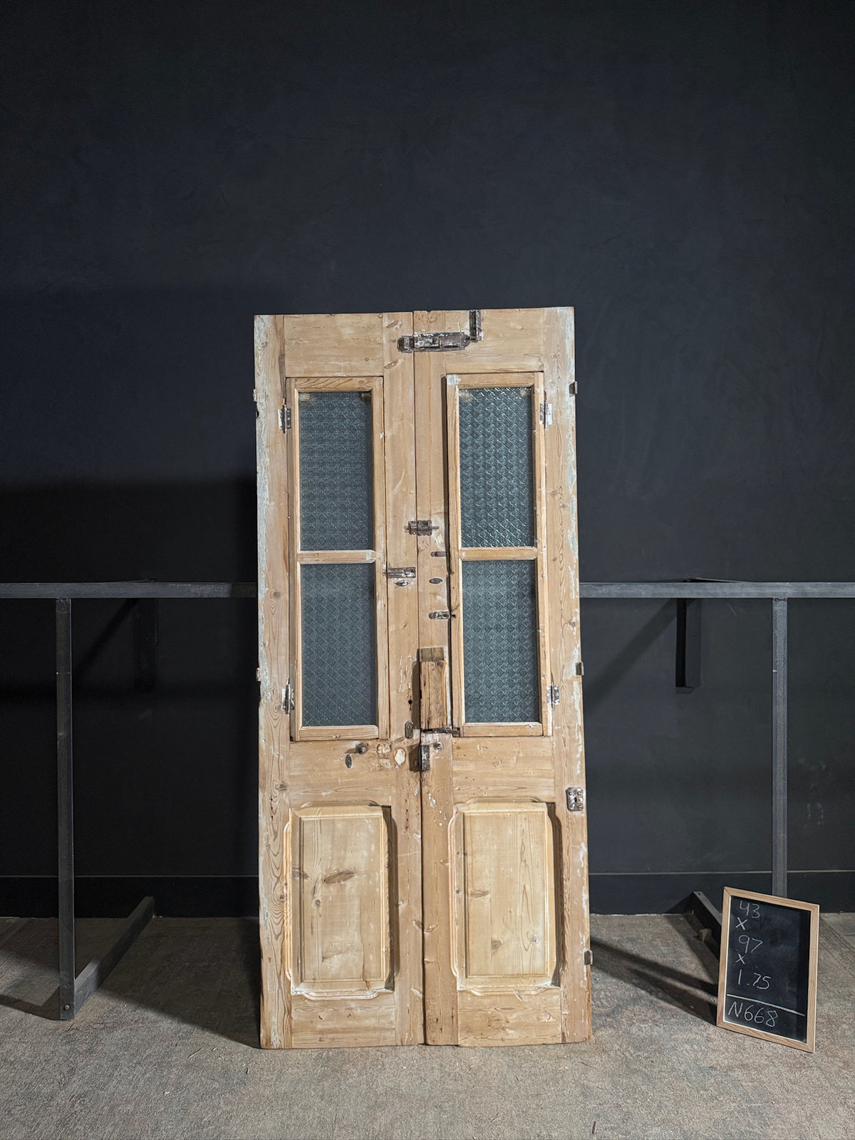 Antique Fluted 2 Lite French Doors - 43x97 - N668