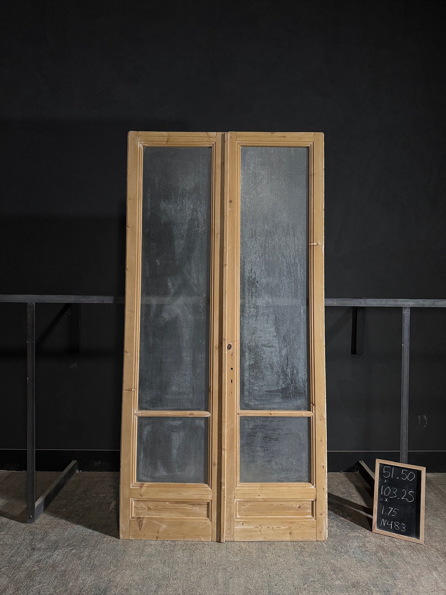 Antique Obscured Glass 2 Lite French Doors - 51.5x103.25 - N483