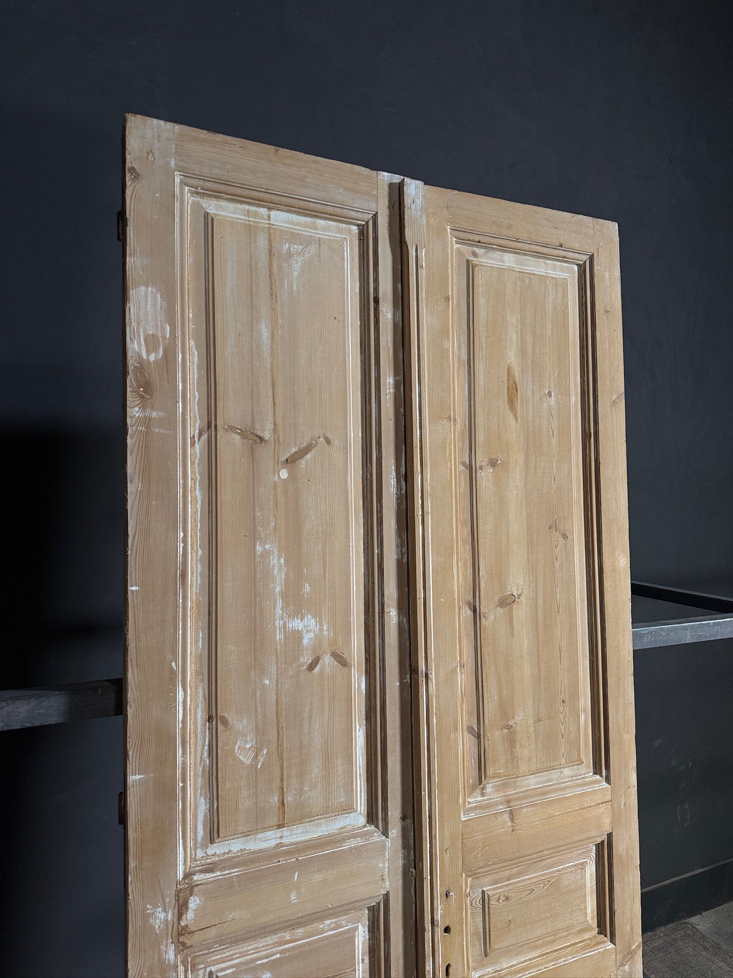 Antique 3 Panel Solid Double Doors - 44x98 - N648