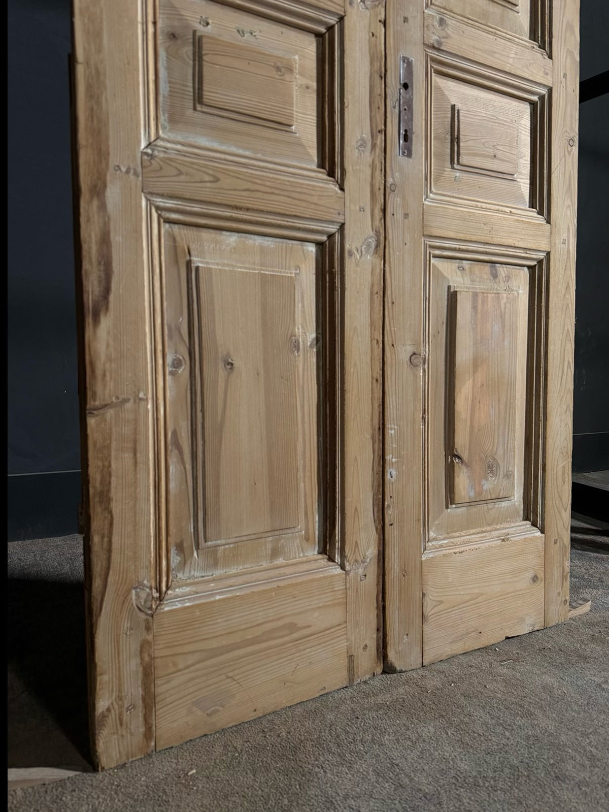 Antique 3 Panel Solid Double Doors - 37x80.5 - N636