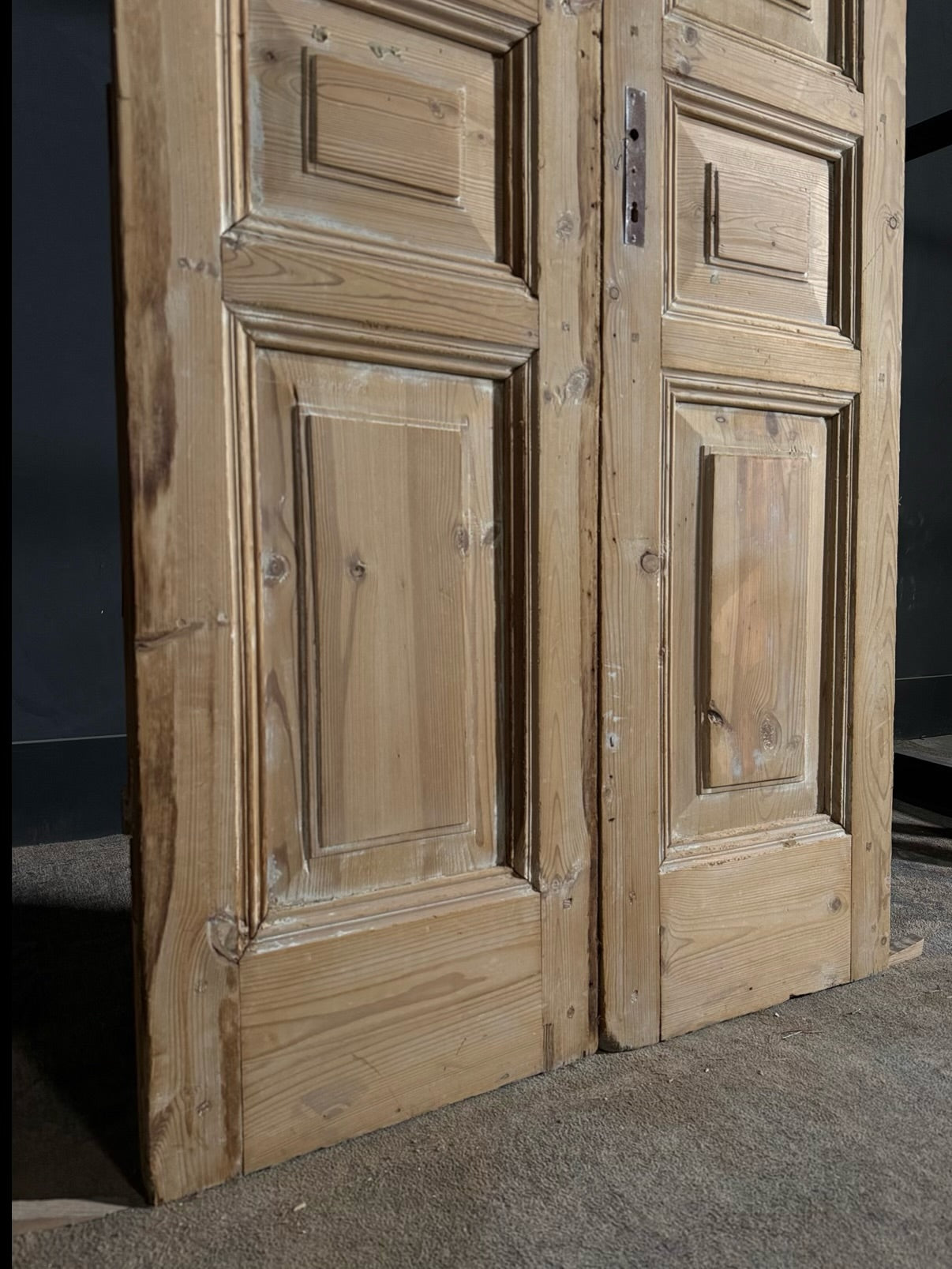 Antique 3 Panel Solid Double Doors - 37x80.5 - N636