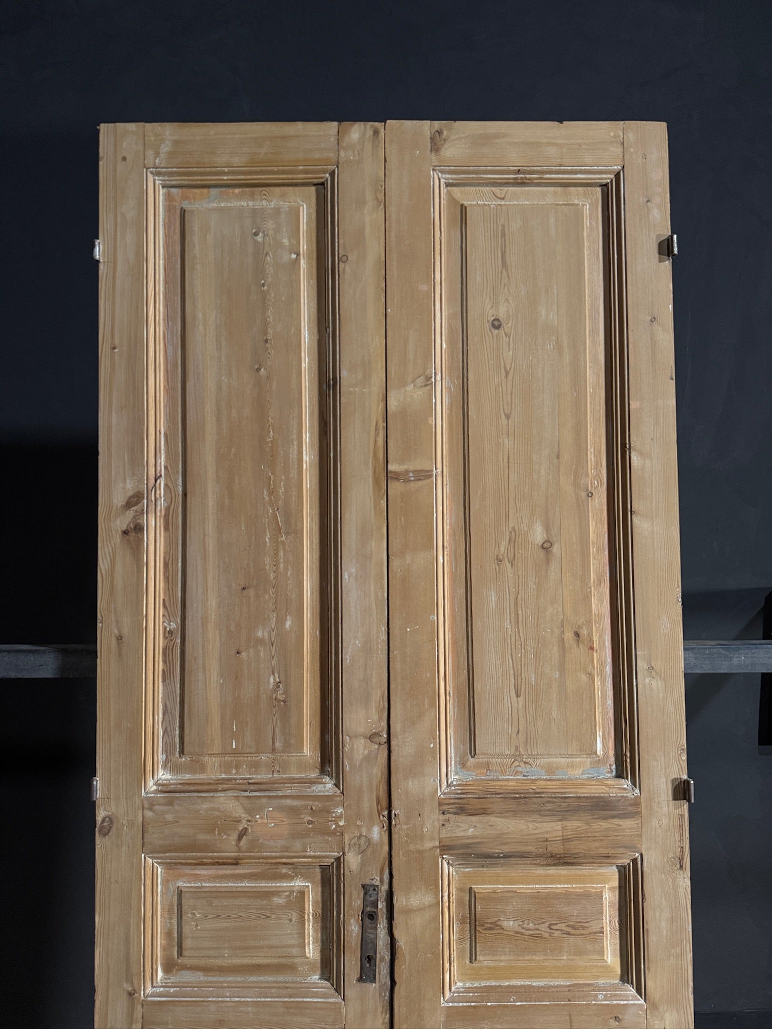 Antique 3 Panel Solid Double Doors - 40x97 - N615