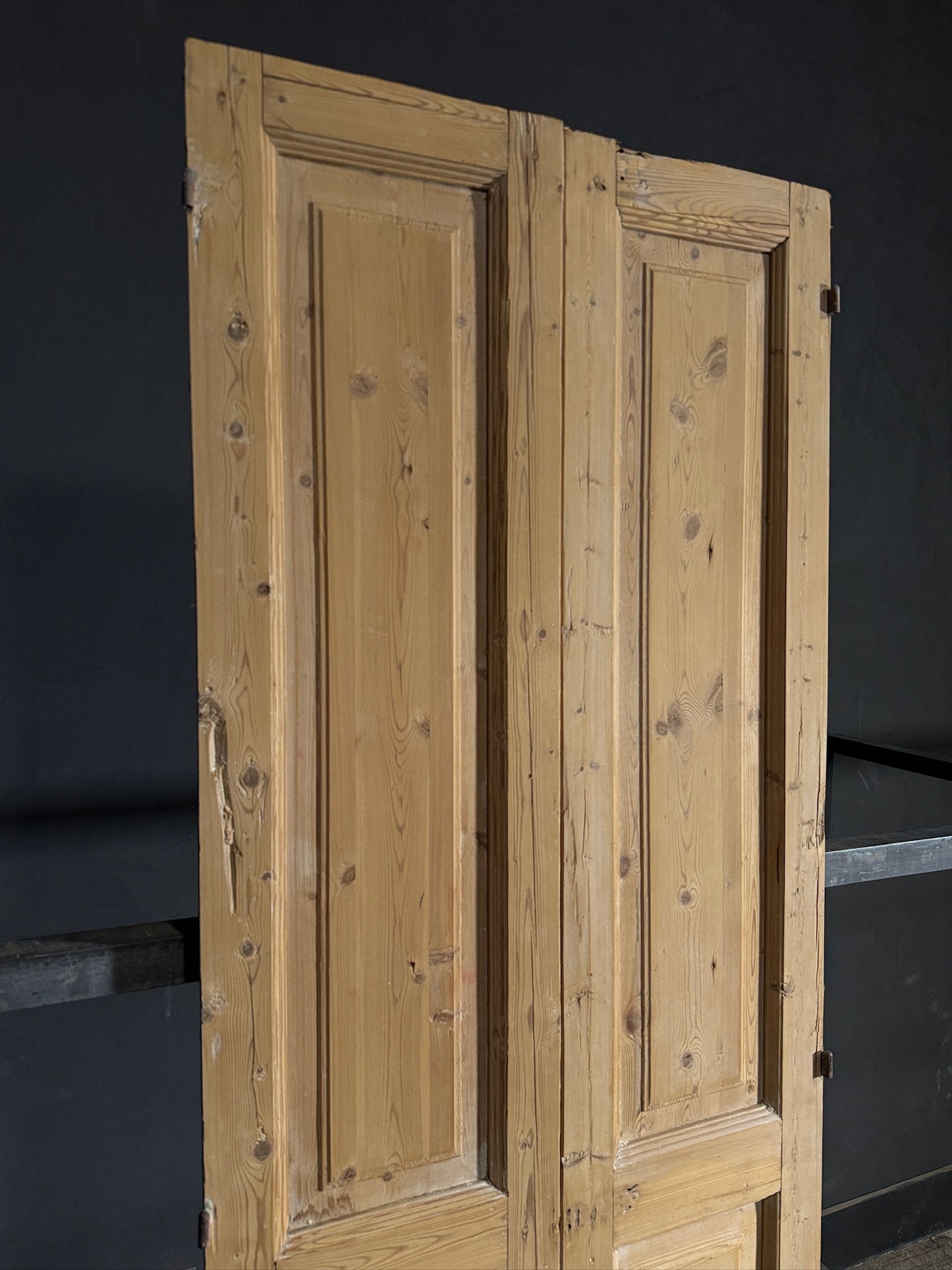 Antique 3 Panel Solid Double Doors - 31.75x94 - N590