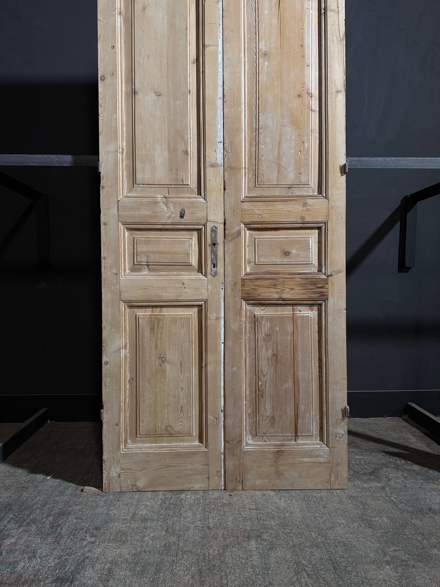 Antique 3 Panel Solid Double Doors - 43.5x105 - N243