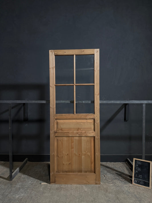 Handcrafted Glass 4 Lite Single Door - 36x96 - N726