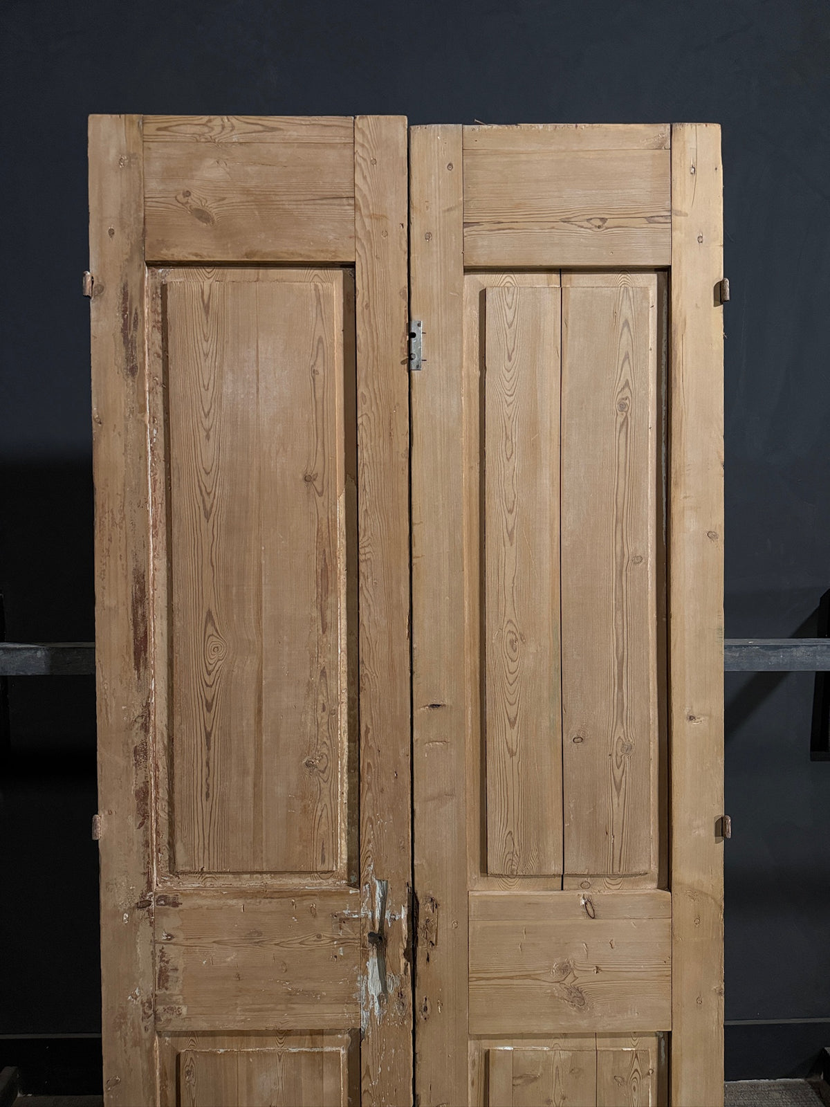 Antique Carved 3 Panel Double Doors - 42.75x96 - N711