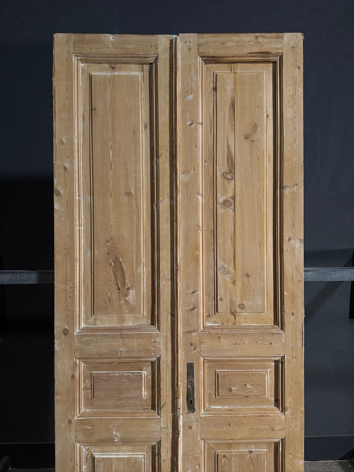 Antique 3 Panel Solid Double Doors - 39.75x97.75 - N669