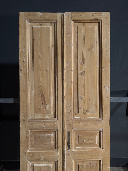 Antique 3 Panel Solid Double Doors - 39.75x97.75 - N669