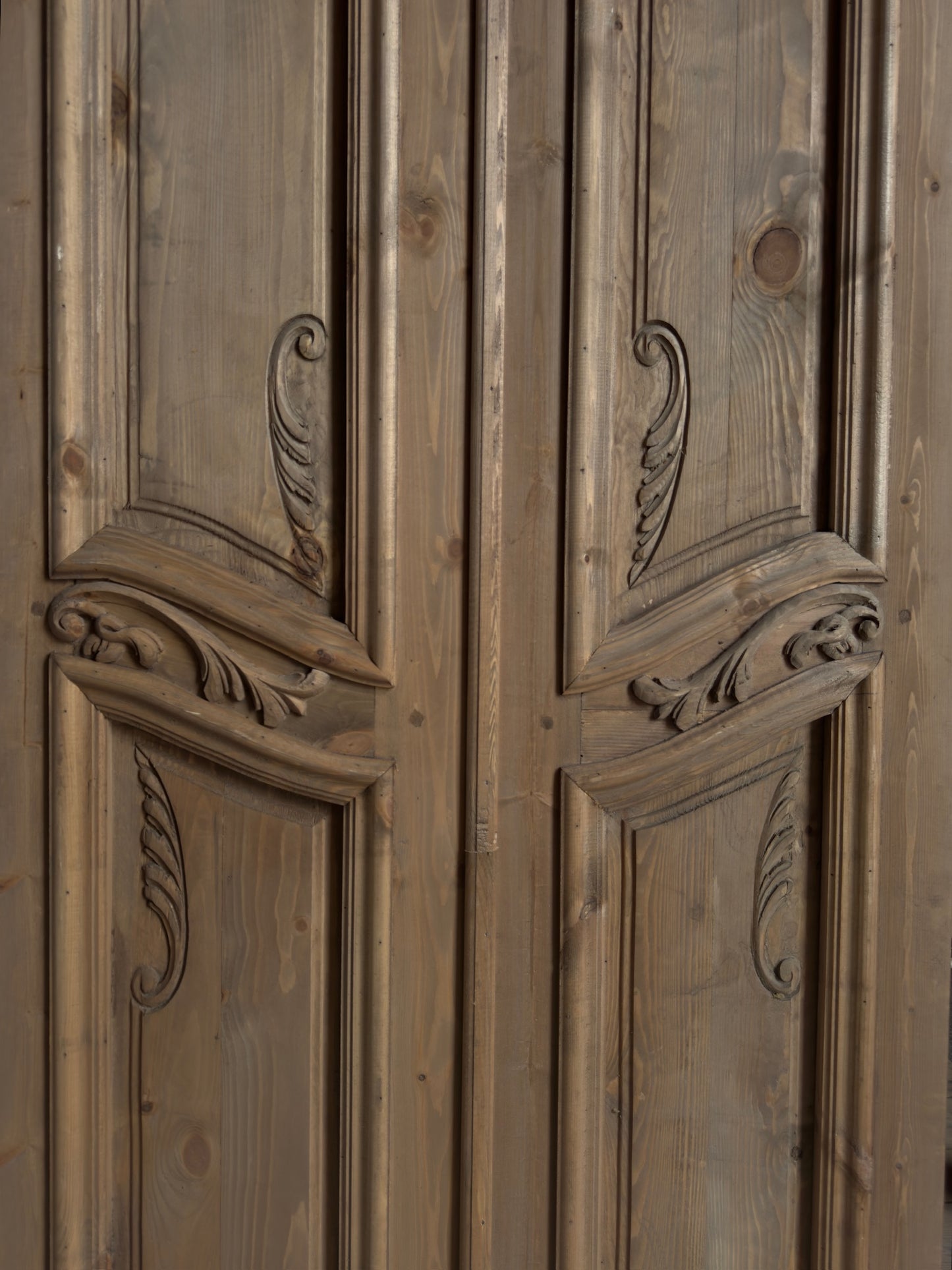 Handcrafted 2 Panel Carved Solid French Doors - 36x96 K6