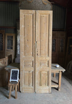3 Panel Antique Solid French Doors - 39.75x103.5 K364