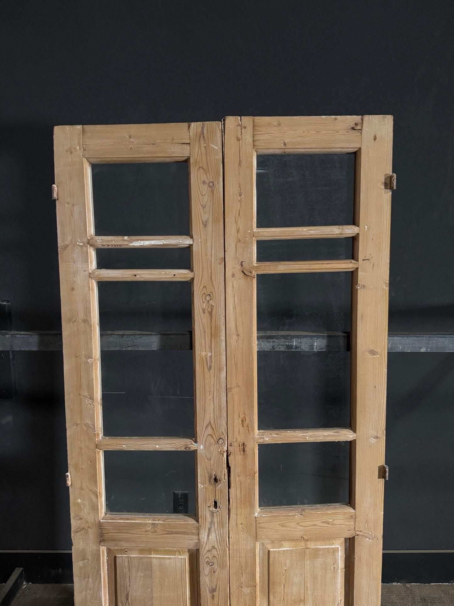 Antique Glass 3 Lite French Doors - 36.25x83.25 - N511