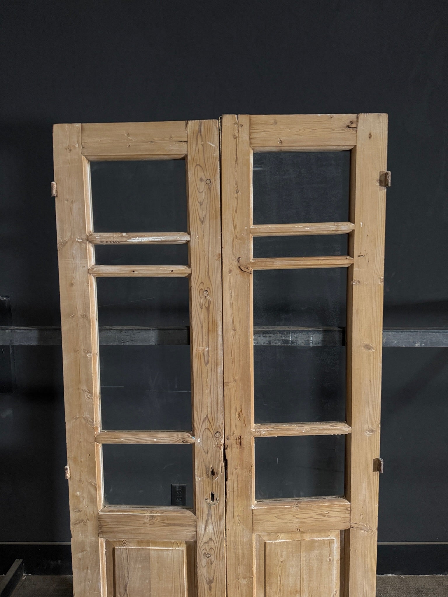Antique Glass 3 Lite French Doors - 36.25x83.25 - N511