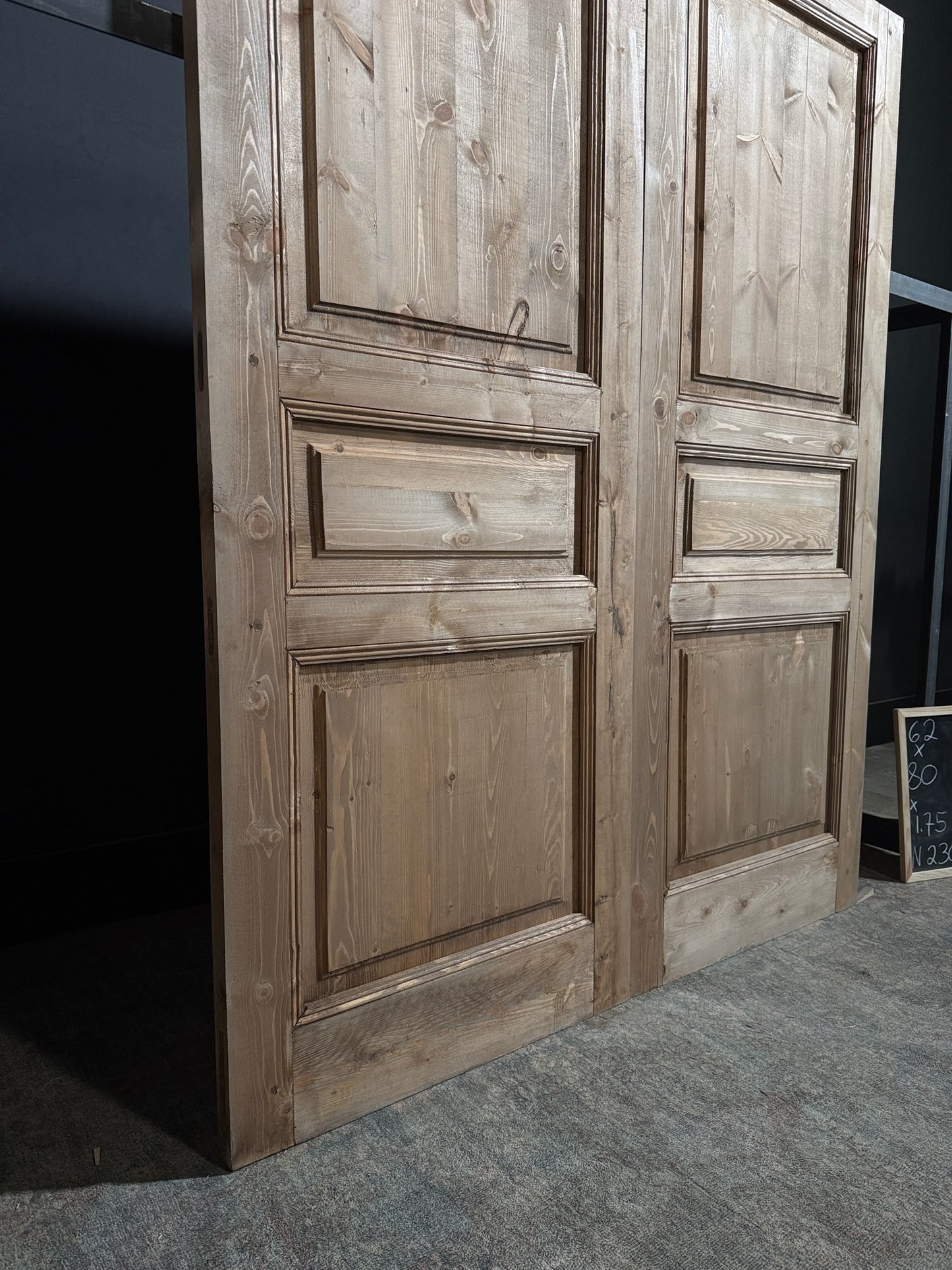 Handcrafted 3 Panel Solid French Doors - 62x80 - N230