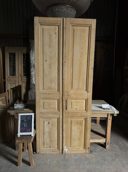 Solid Antique French Pair - 38.75x91 J544