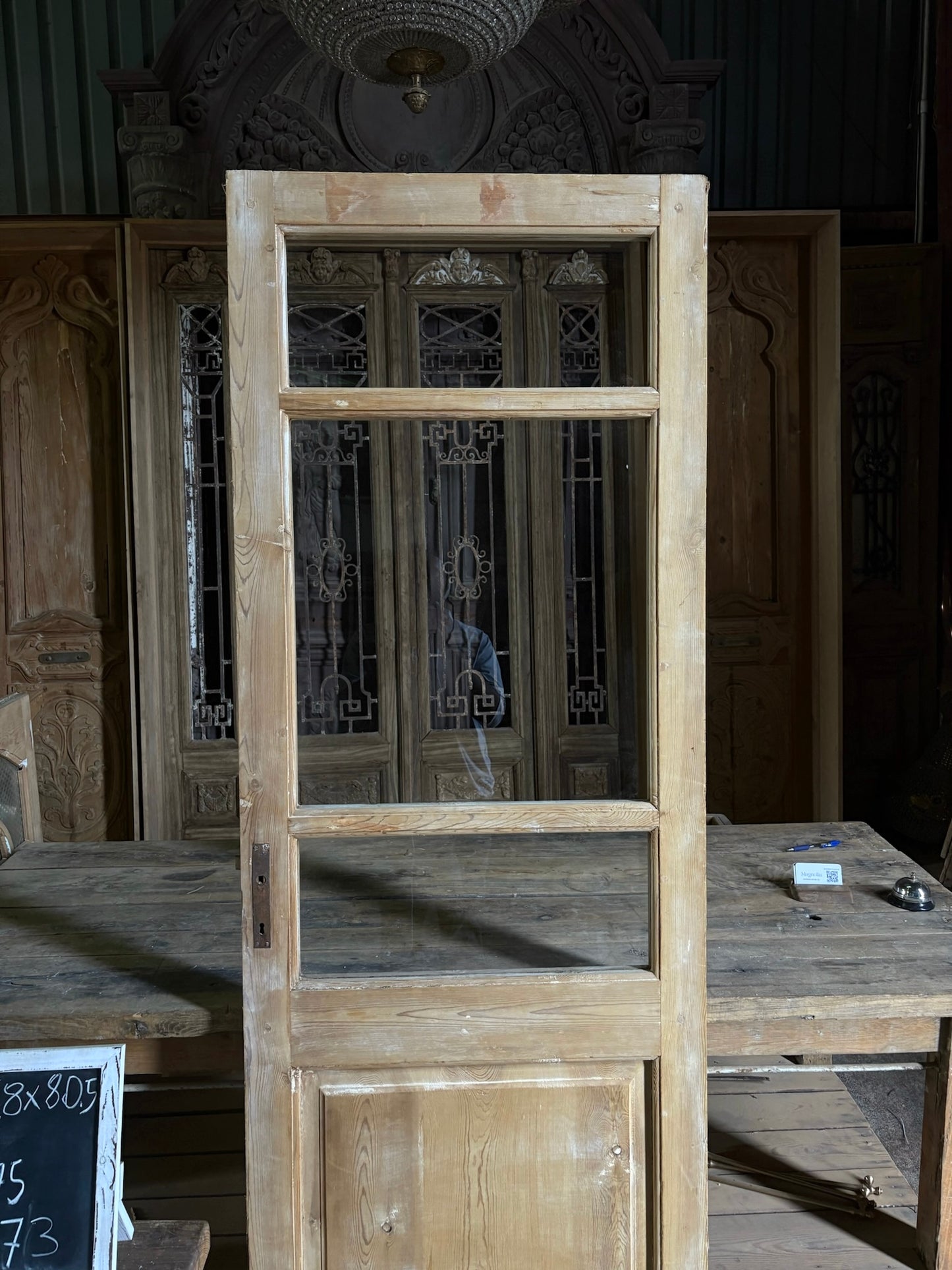 Single Antique Glass Door - 28x80.5 - L73