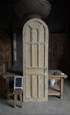 Arched Panel Antique Solid Single Door - 29.5x96.5 - L147