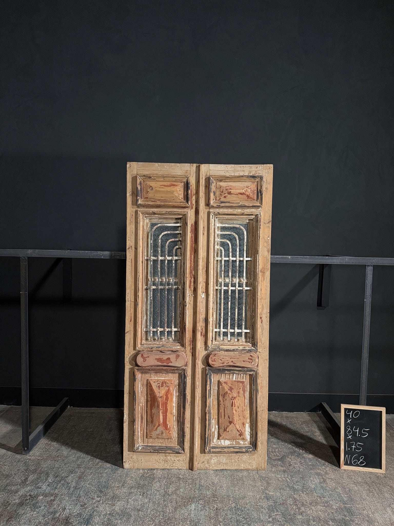 Antique Iron French Doors - 40x84.5 - N68