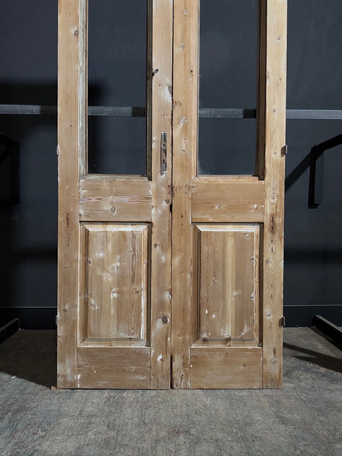 Antique Glass 1 Lite French Doors - 47.5x98.5 - N242