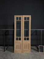 Antique Glass 3 Lite French Doors - 42.25x95.25 - N374