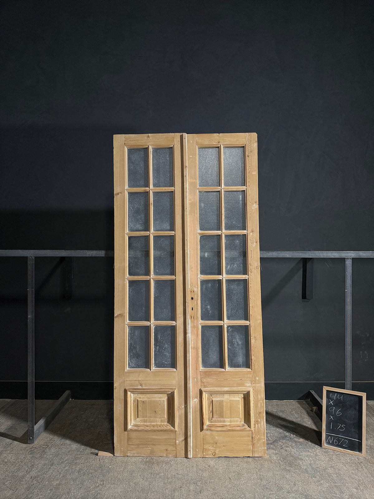 Antique Obscured Glass 10 Lite French Doors - 44x96 - N672