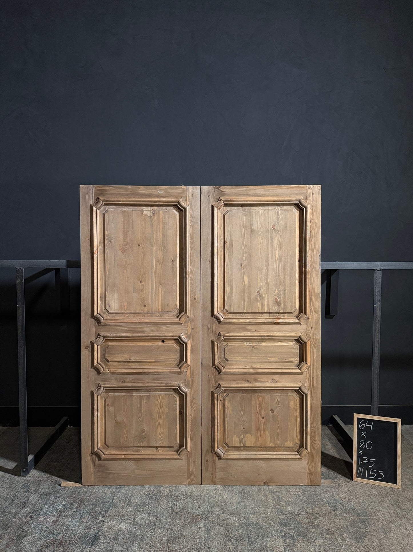 (The Edmund) Handcrafted Solid Wood French Doors - 64x80 - N153