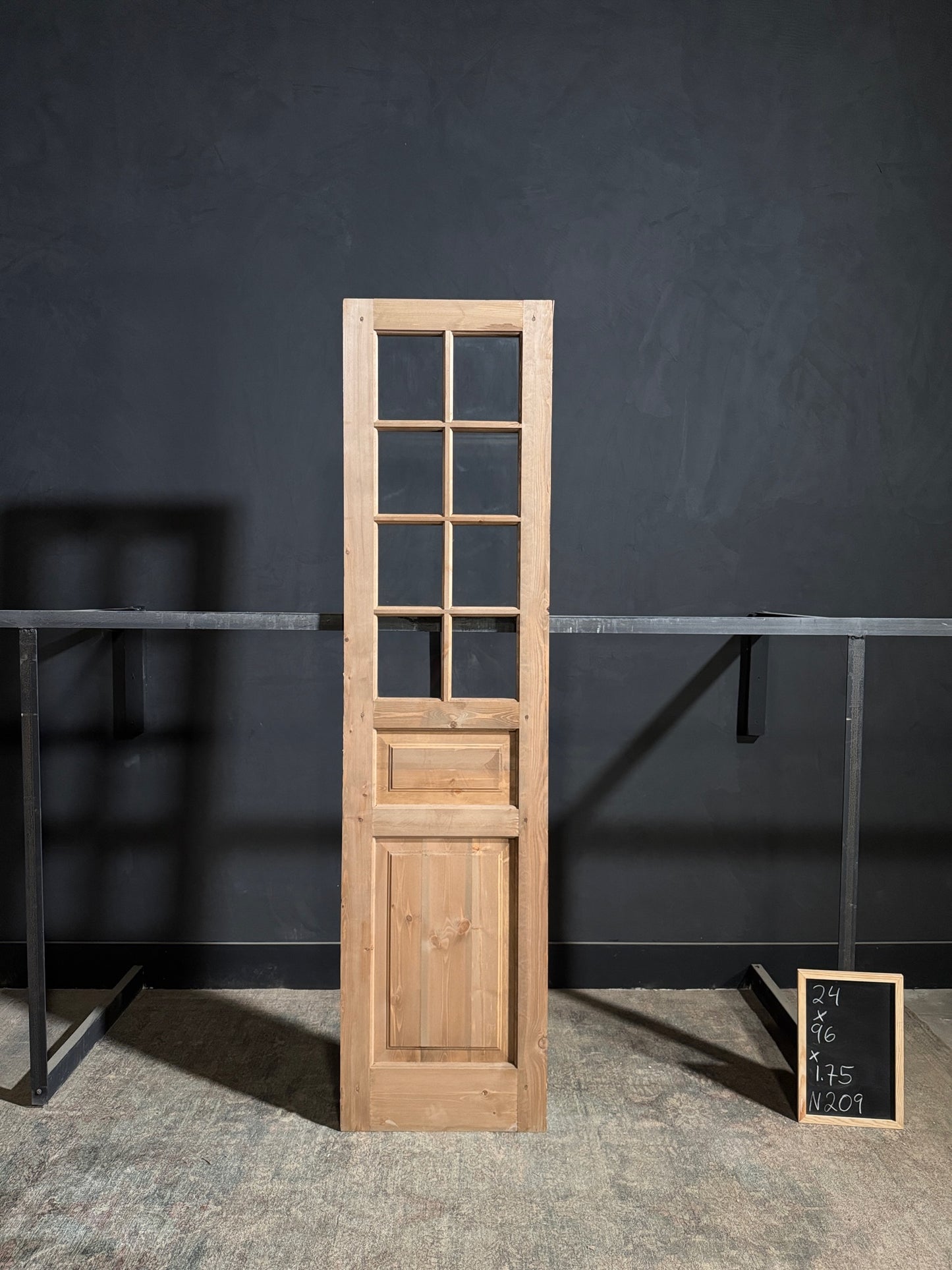 Handcrafted 8 Lite Single Glass Door - 24x96 - N209