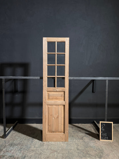 Handcrafted 8 Lite Single Glass Door - 24x96 - N209