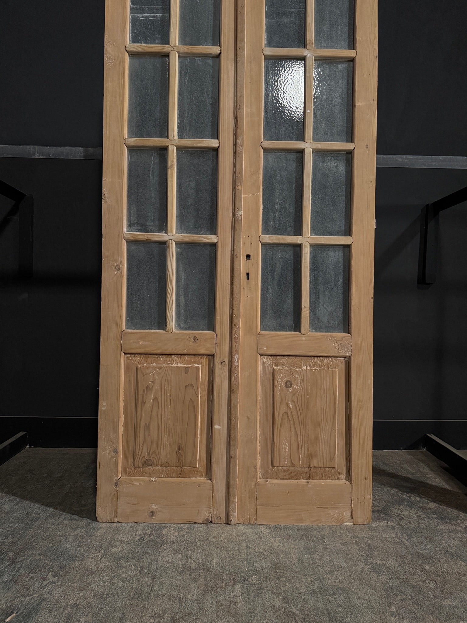Antique Arched Solid Double Doors - 43.25x93.5 - N283