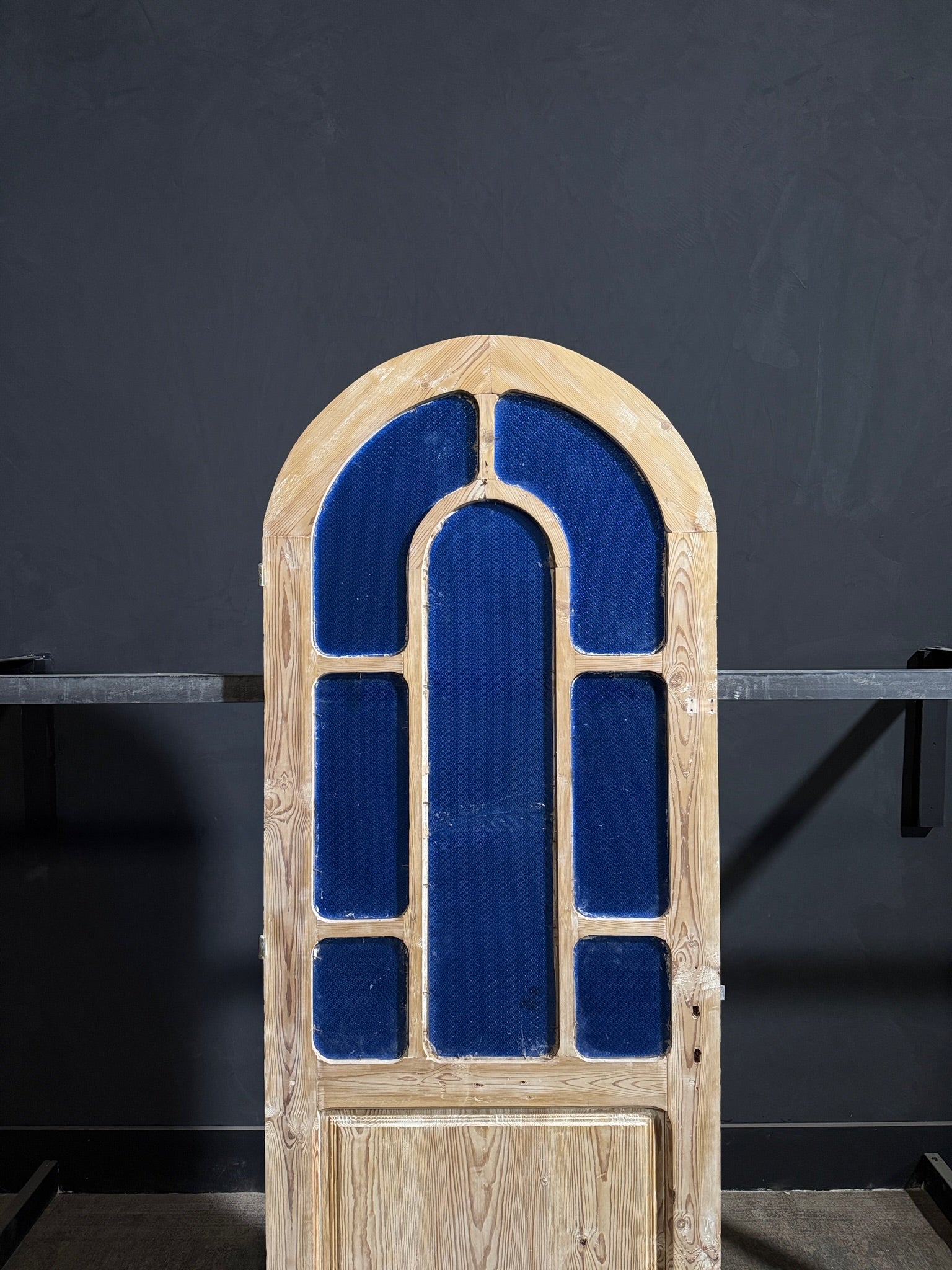 Antique Obscured Glass 7 Lite Arched Single Door - 31.75x83.5 - N263
