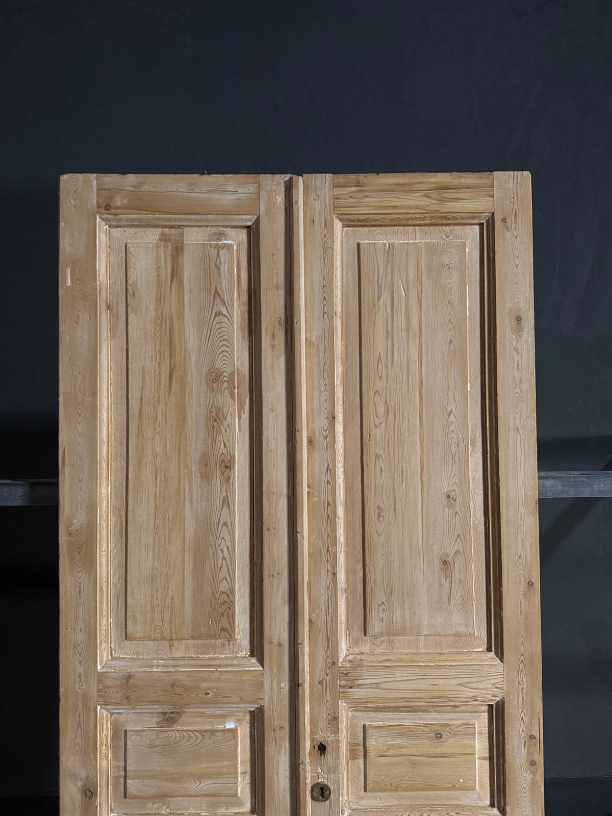 Antique 3 Panel Solid Double Doors - 40.25x86 - N617
