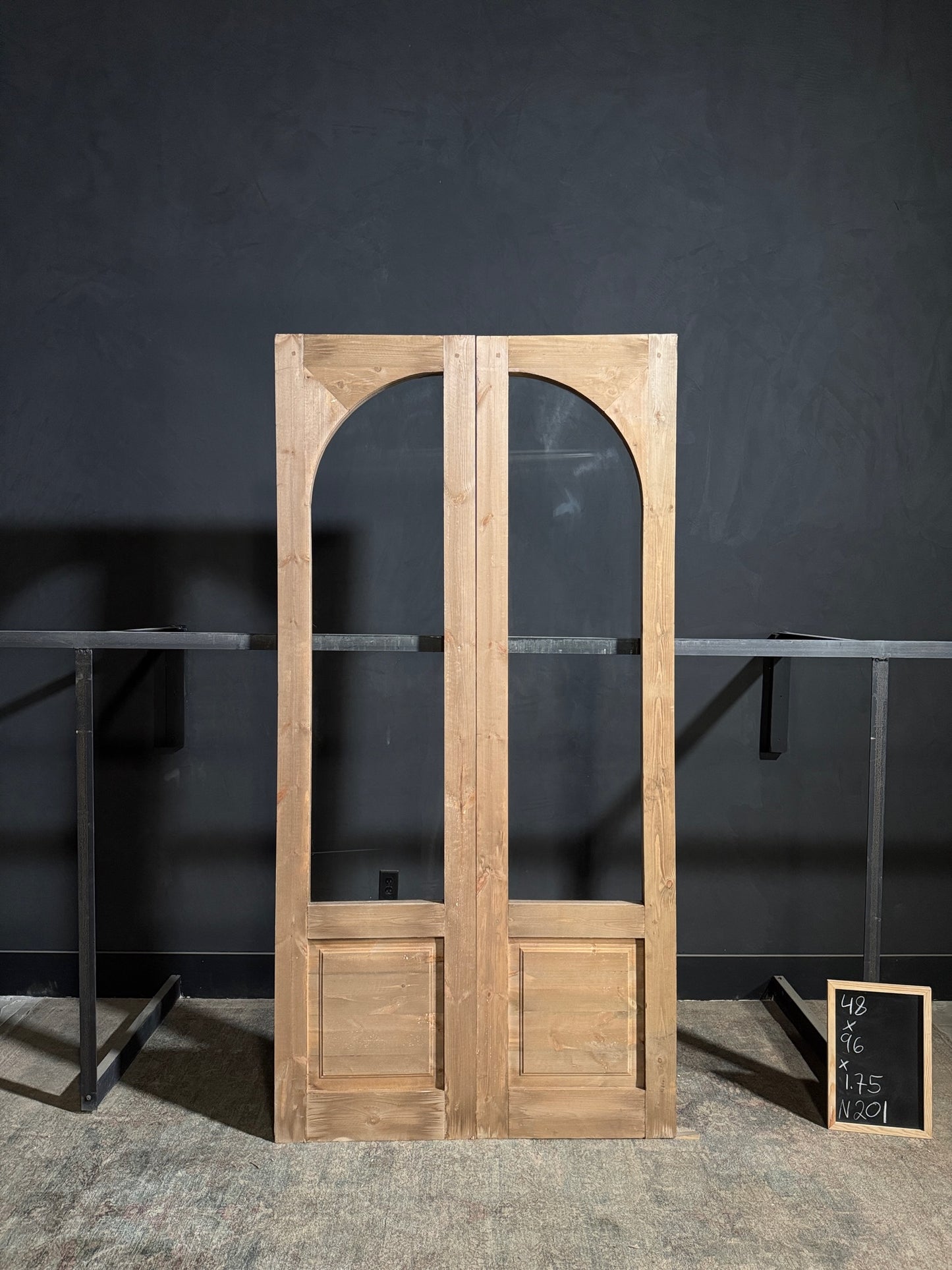 (Valencia) Handcrafted Arched Open Glass French Doors - 48x96 - N201