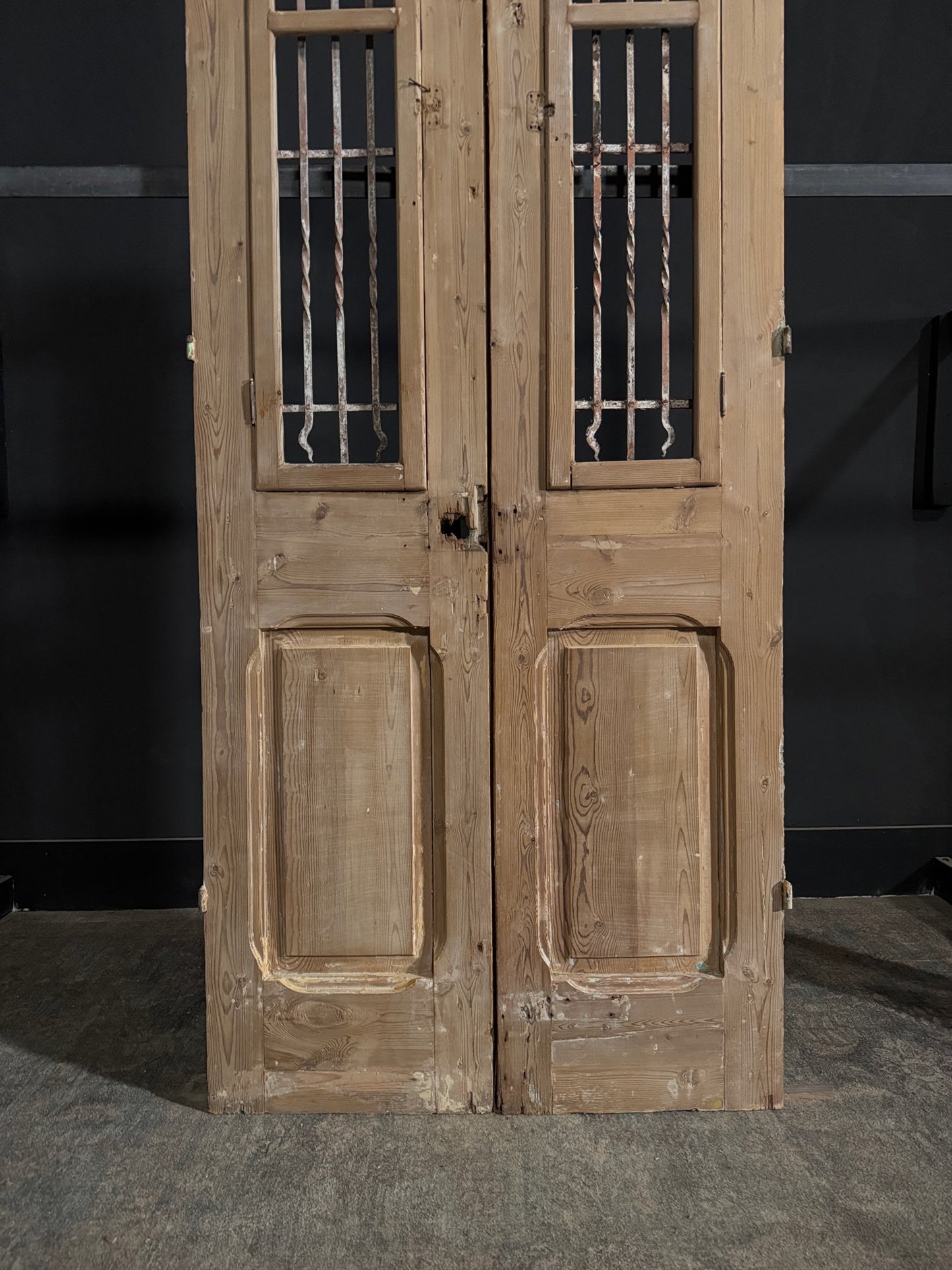 Antique Carved Iron French Doors - 36.25x88.75 - N326