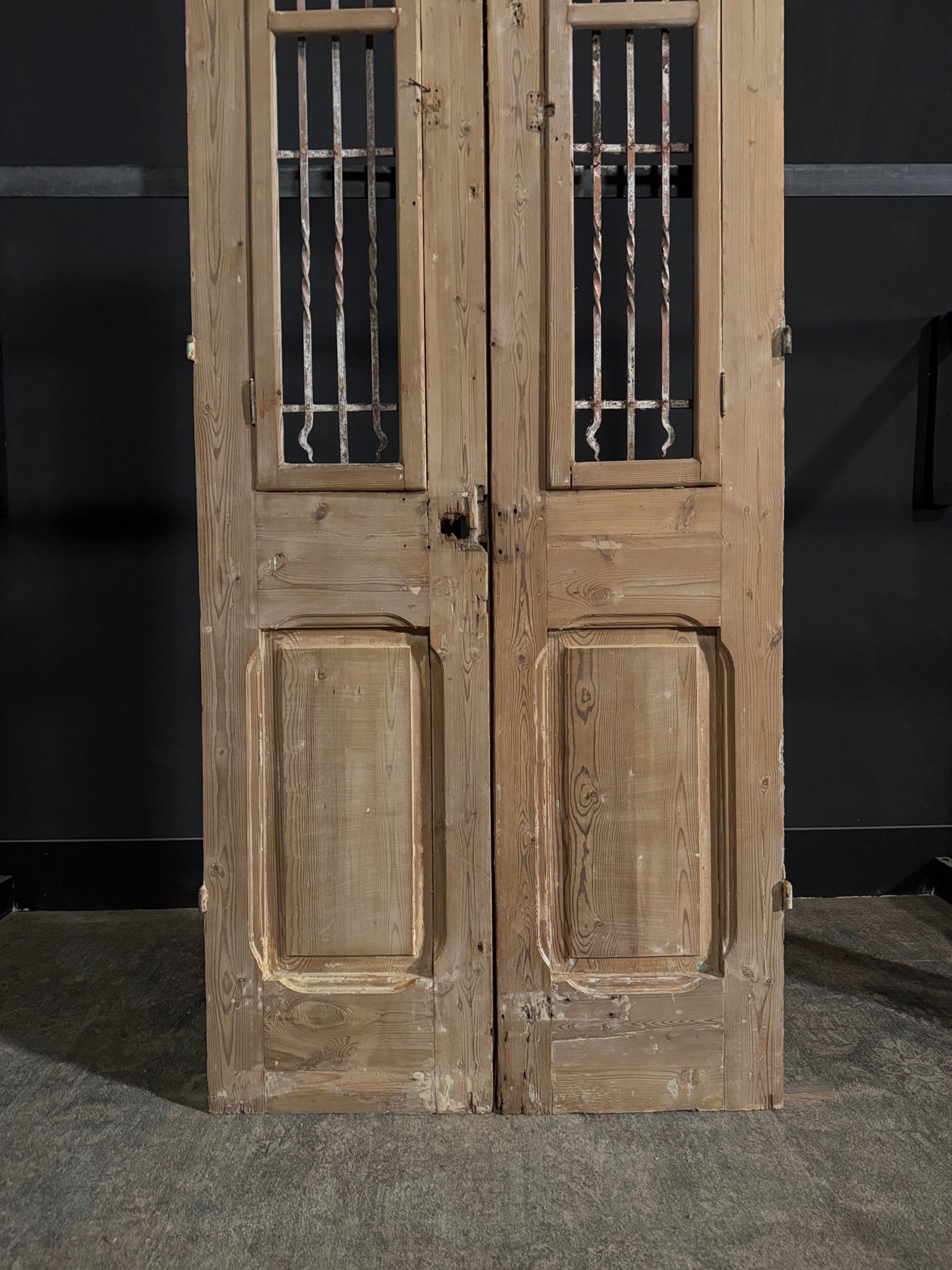 Antique Carved Iron French Doors - 36.25x88.75 - N326