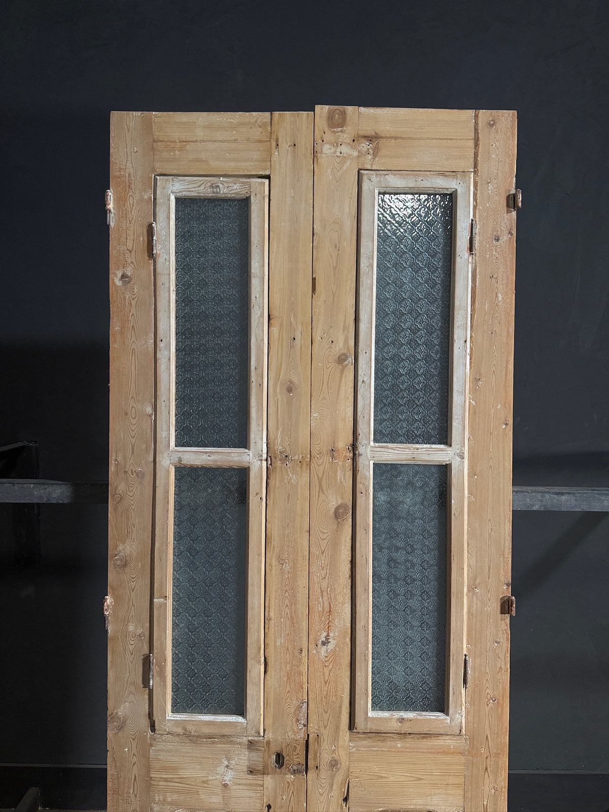 Antique Obscured Glass 1 Lite French Doors - 37.75x96 - N657