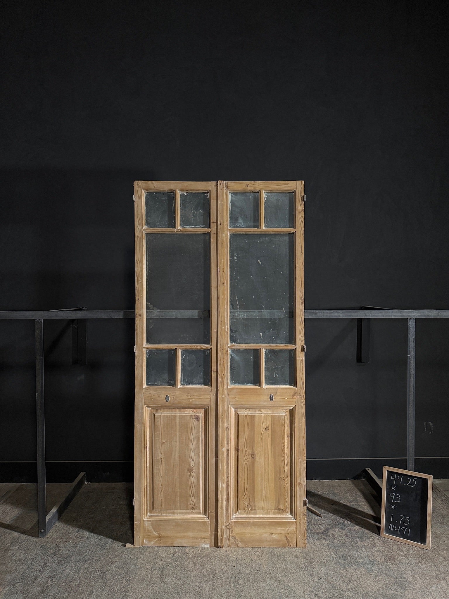 Antique Glass 5 Lite French Doors - 44.25x93 - N491