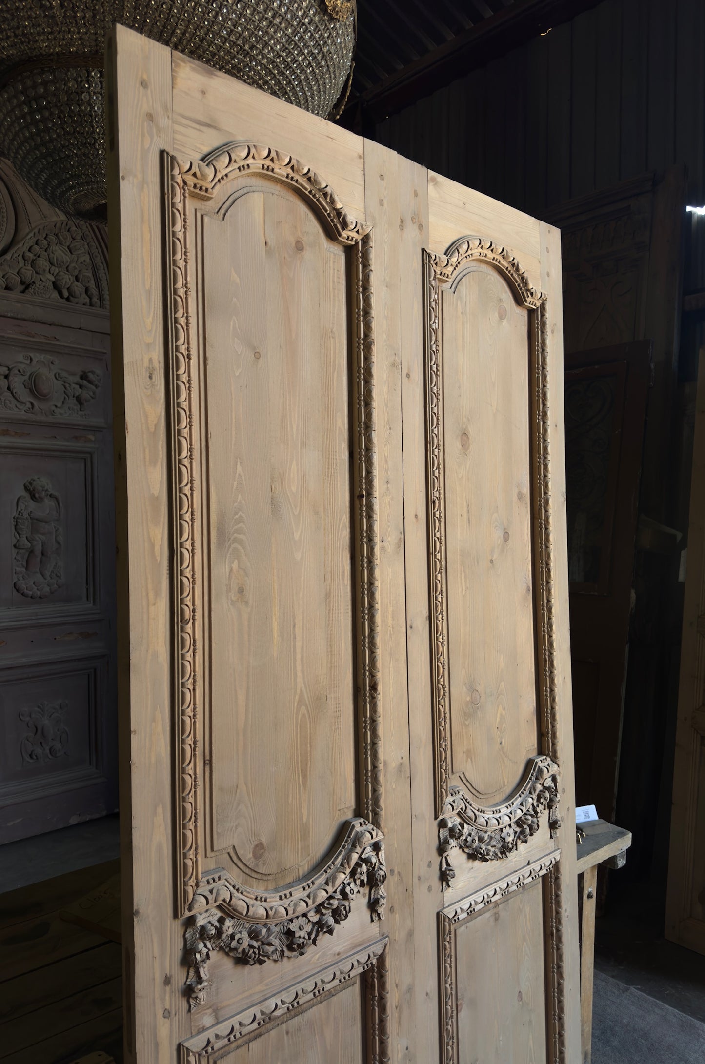 (Helena) Handcrafted Hand carved Solid French Pair - 48x96 L500