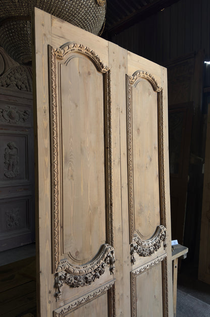 (Helena) Handcrafted Hand carved Solid French Pair - 48x96 L500
