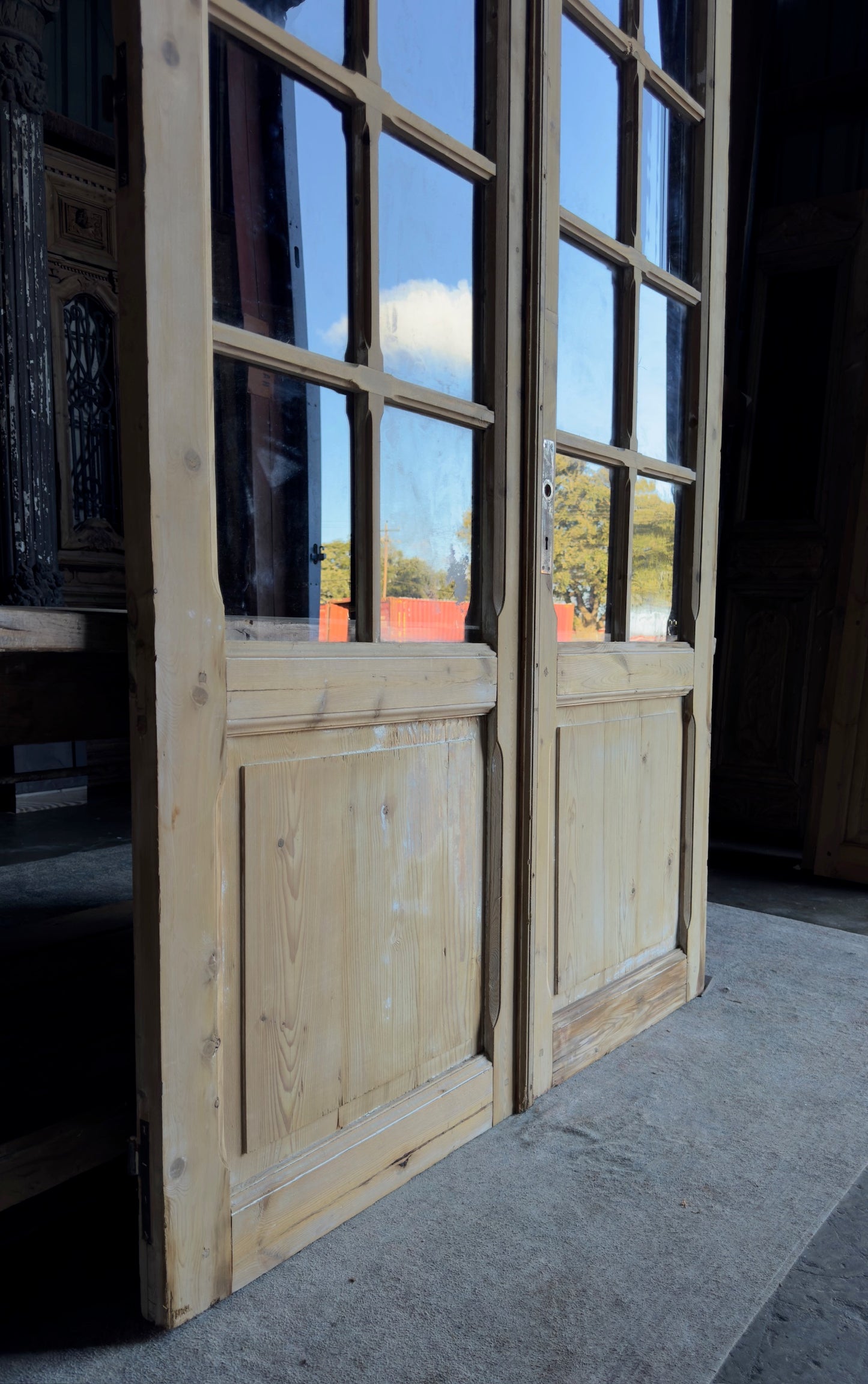 Classic Antique Glass French Doors - 56x101.5 - L126