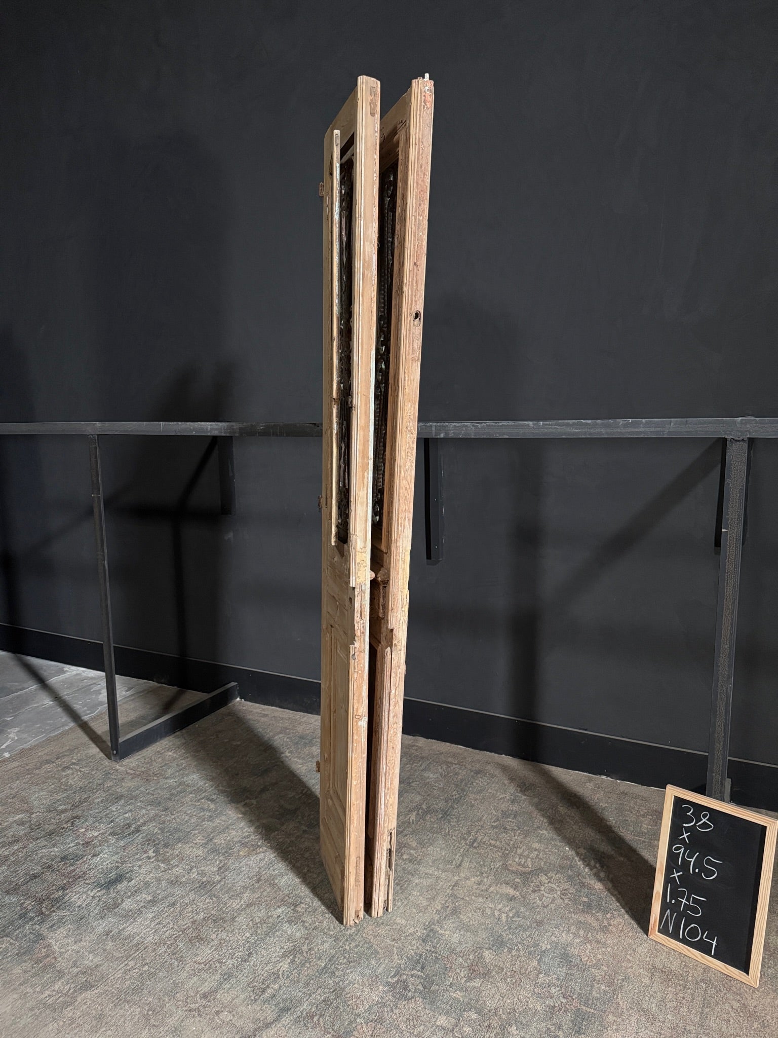 Antique Iron French Doors - 38x94.5 - N104
