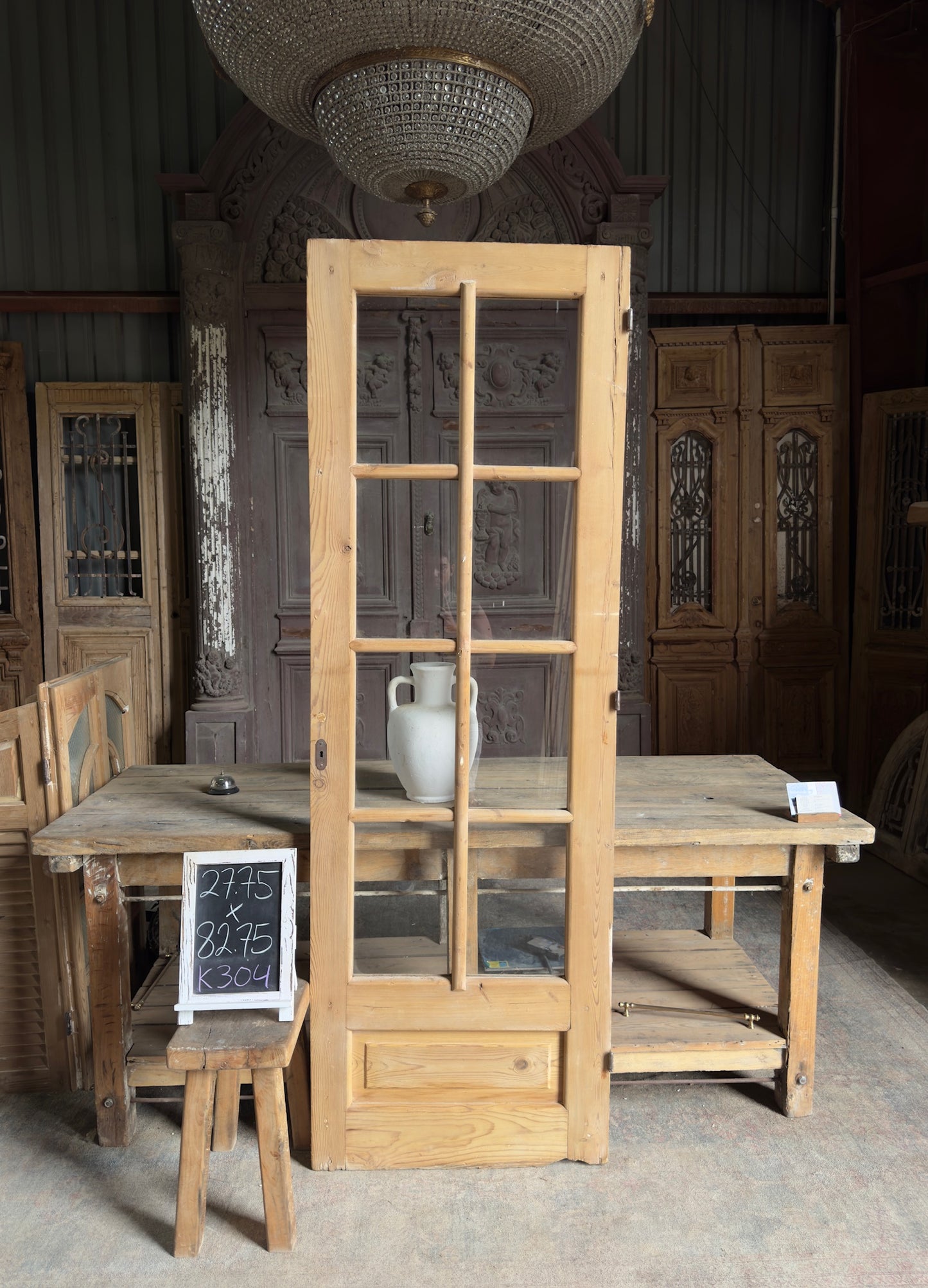 8 Lite Antique Glass Single Door - 27.75x82.75 K304