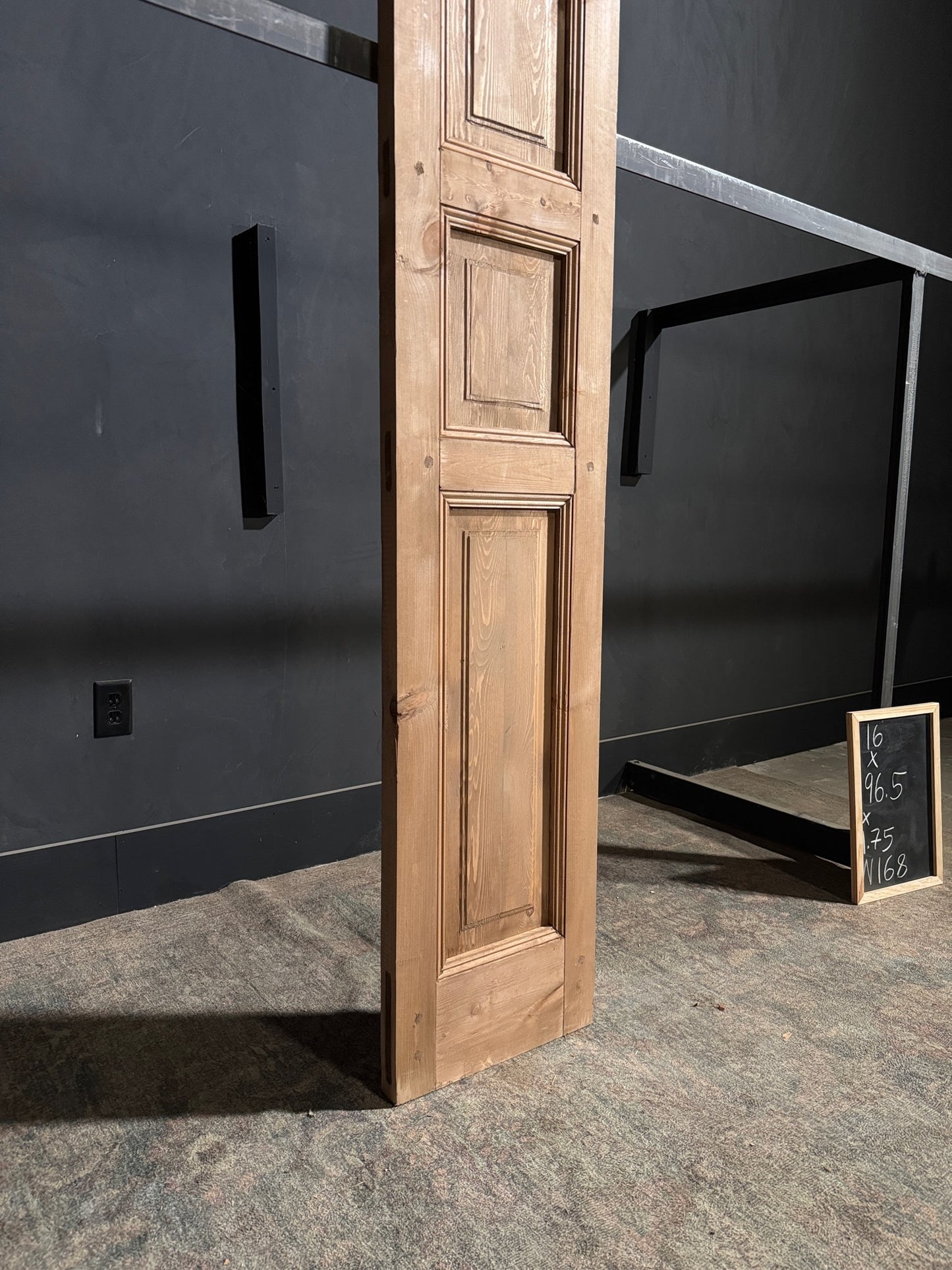 Handcrafted 3 Panel Solid Single Door - 16x96 - N168