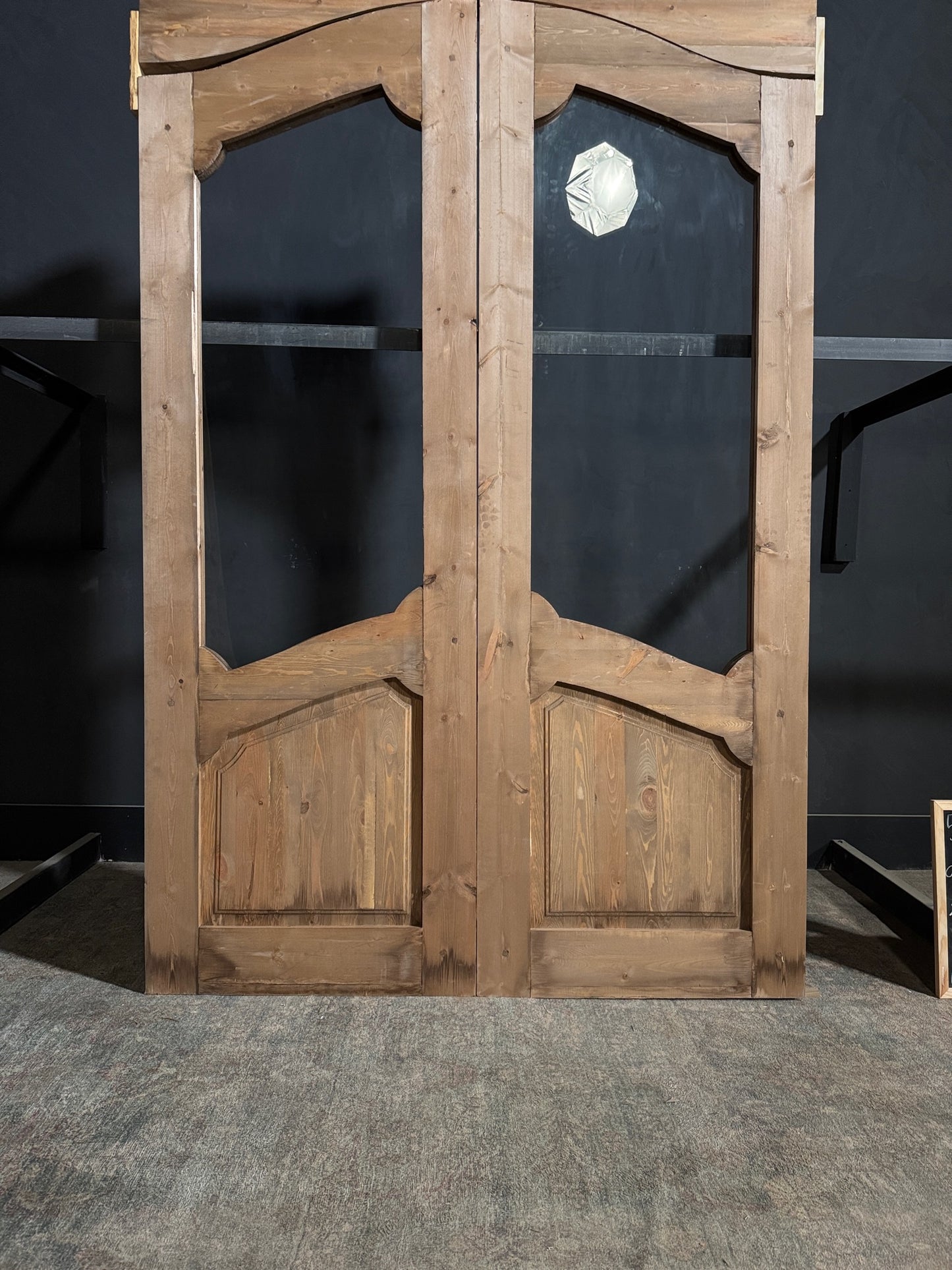 Handcrafted Grand Carved Glass French Doors - 59x96 - N190