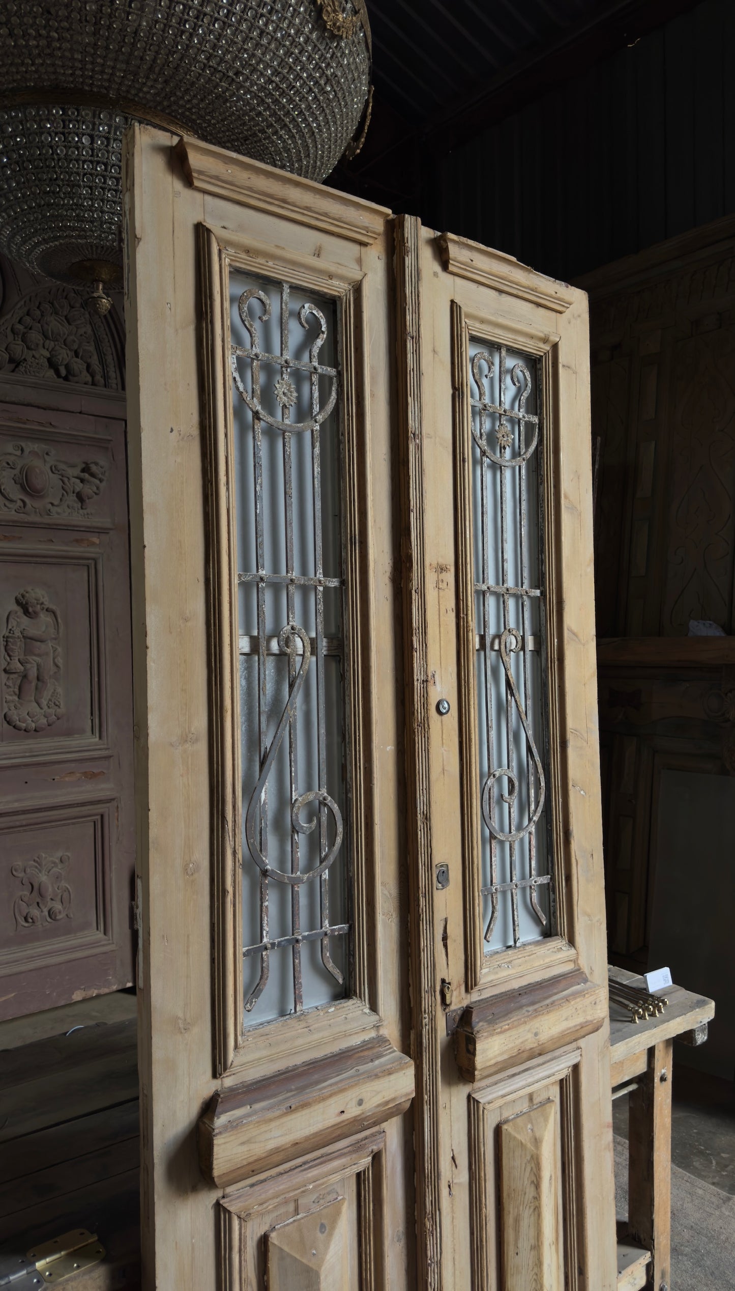Antique Iron French Doors - 39.5x94.25 - L570
